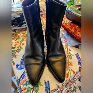 Black Leather Ankle Boots